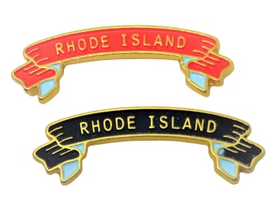 RI Banner Pins made for RI Commerce