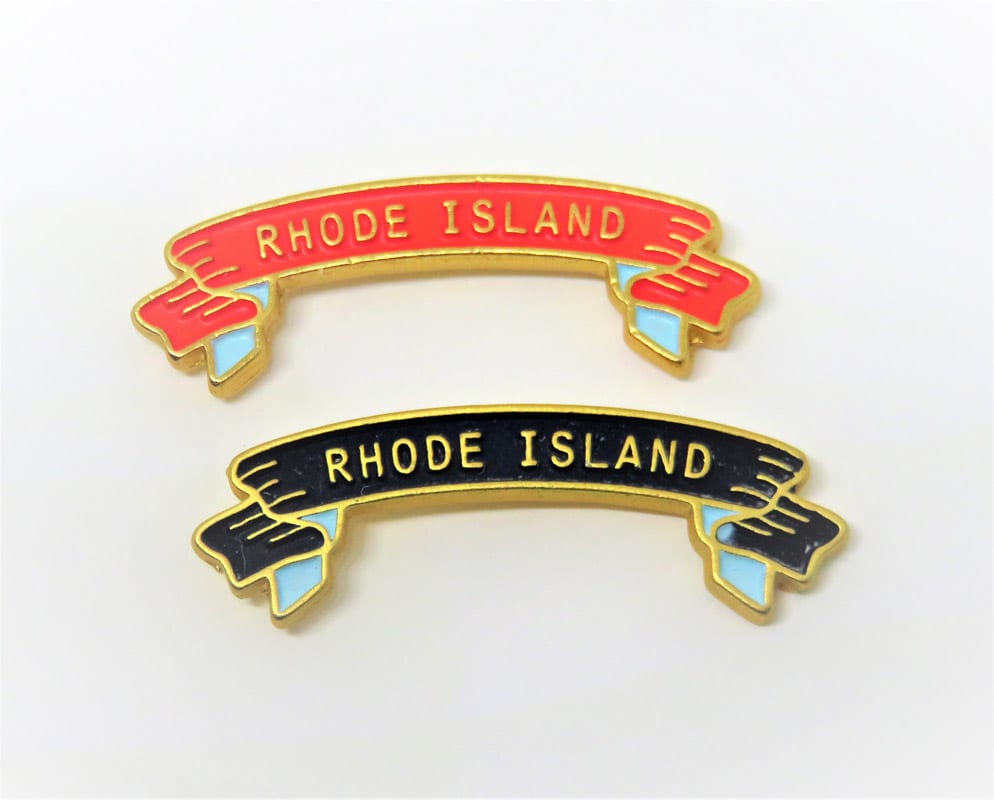 Rhode Island custom made banner pins