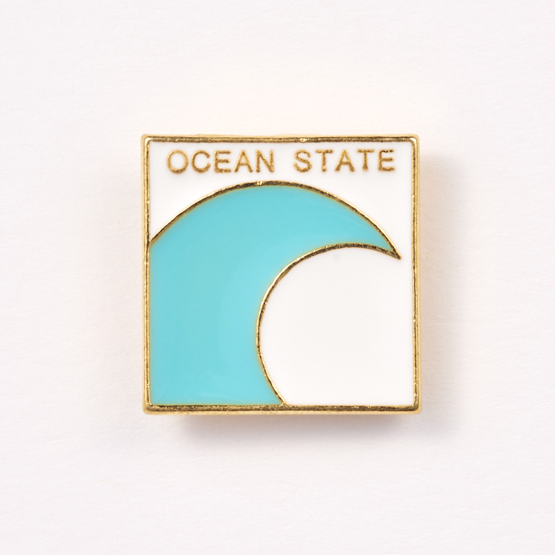 Rhode Island Pins with Wave Design