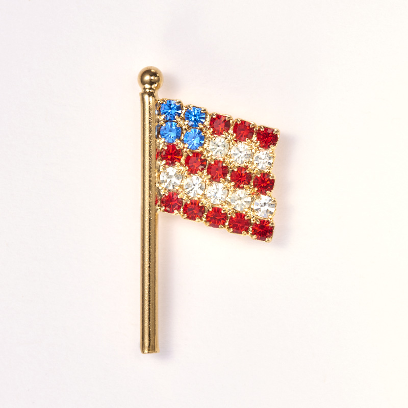 Rhinestone American Flag Pins